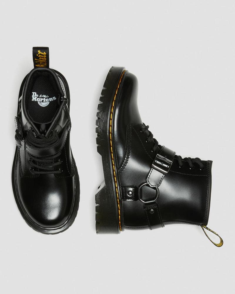 Kids' Dr Martens Junior 1460 Harness Leather Casual Boots Black | AU 658TCE